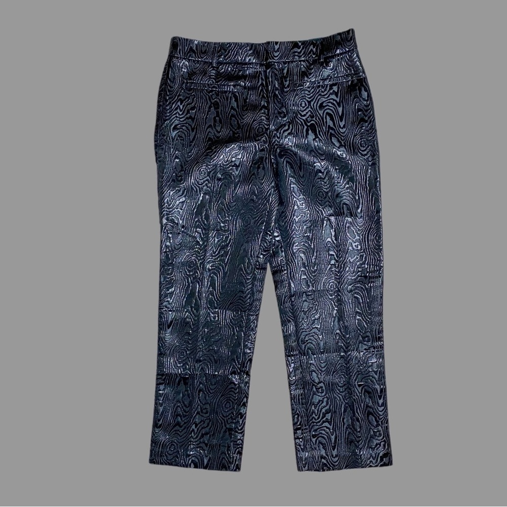 💙 10 💙 NWT Anthro Pants Tailored Wood Grain Shimmer Straight Front Zip​